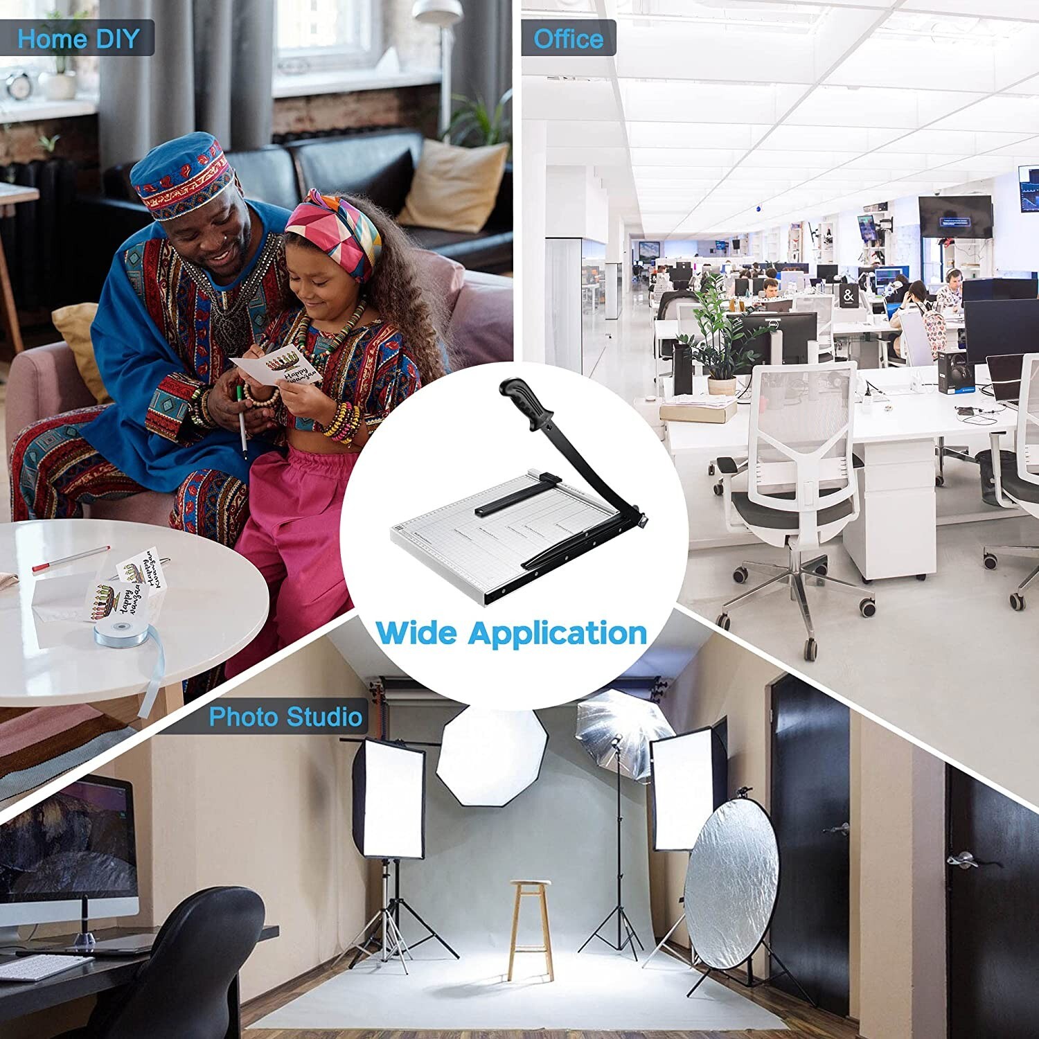 Paper Trimmer 18" x 15" Guillotine Blade Paper Cutter Multiuse for Home & Office