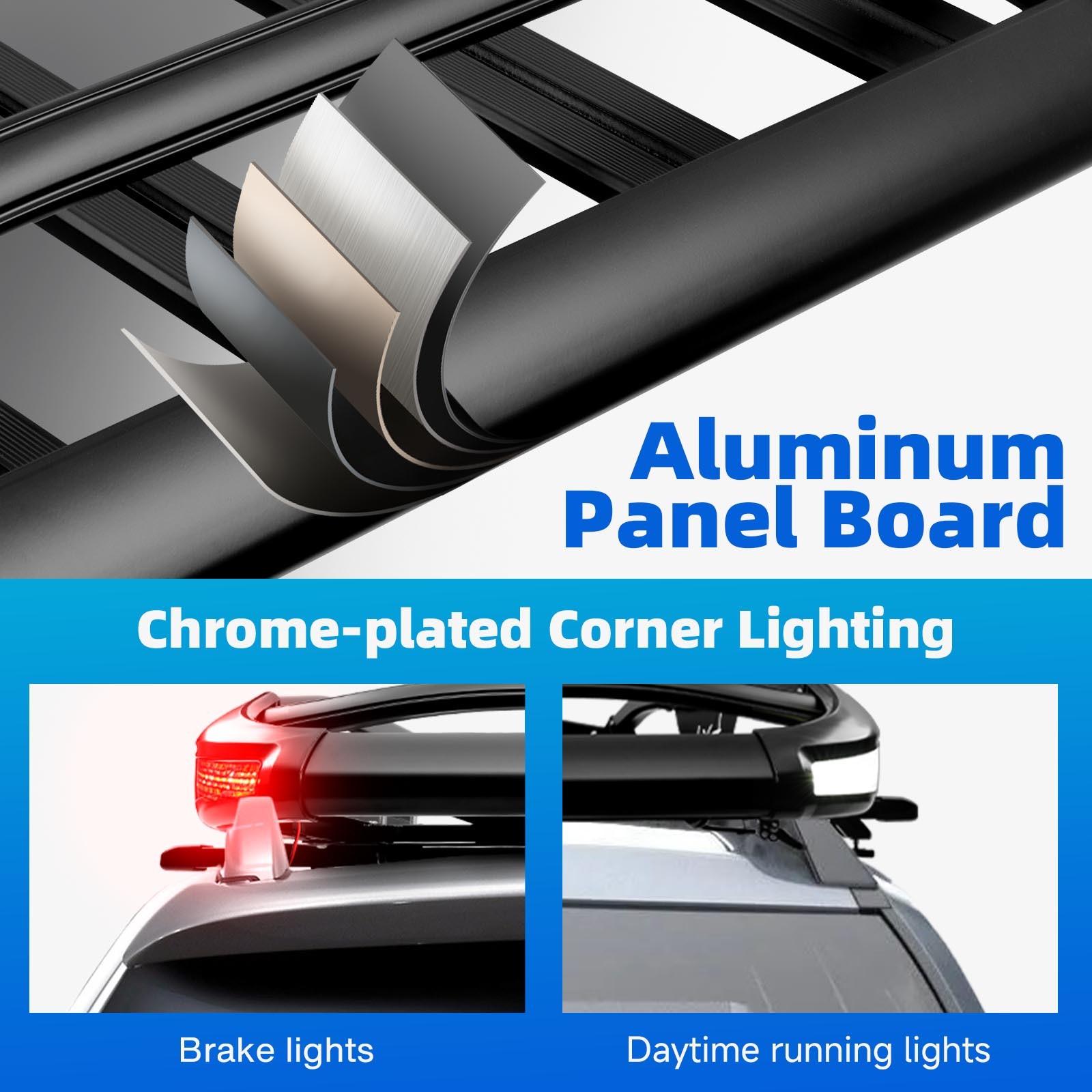 For Scion xB Aluminum Top Roof Rack Cargo Carrier Basket Holder with LED Lights