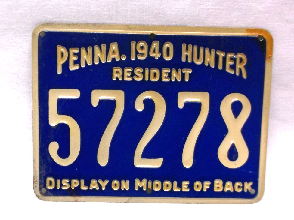 1940 Pennsylvania Resident Metal Hunters License 57278