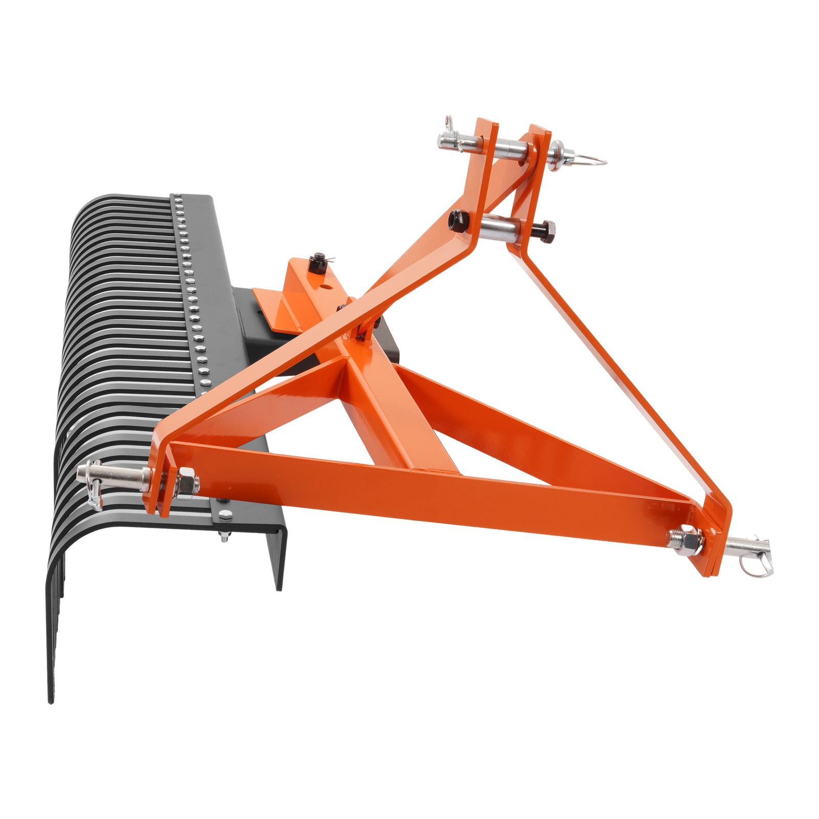 3-Point Landscape Rock Rake 60" Garden Tool For Cat 1 Tractor 360° Grass Comb