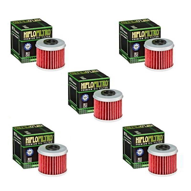 Honda TRX450R TRX450ER HiFlo Oil Filter HF116 TRX 450R 450ER - Pack of 5