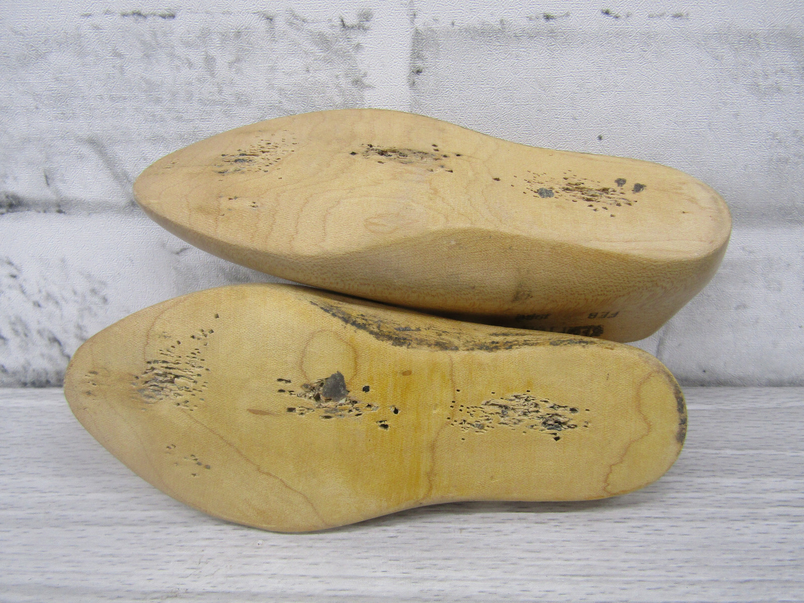 Vtg Childrens Wood Wooden 1 Pair SIZE 4.5 D Pointed Toe Shoe Lasts Molds Cobbler