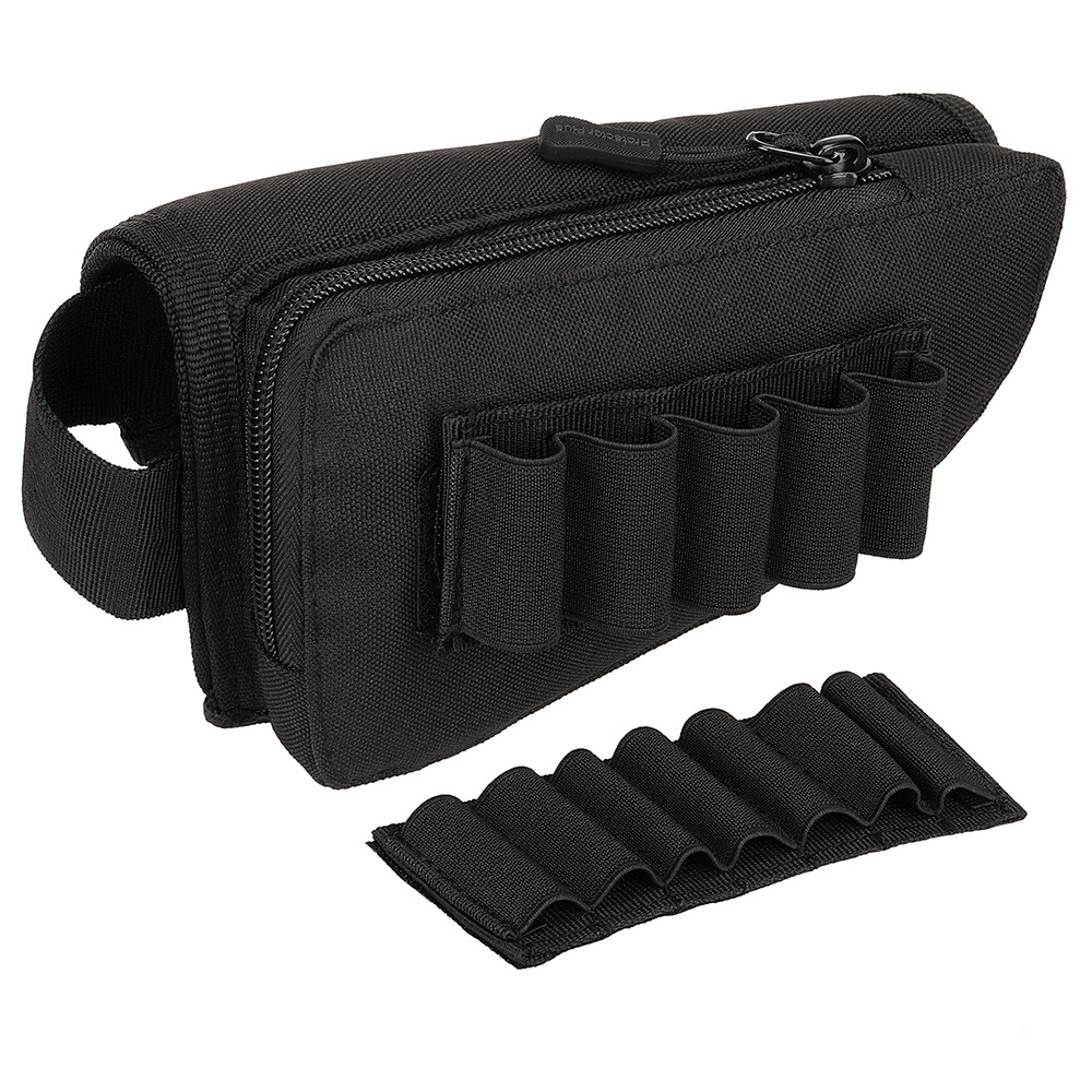 Tactical Hunting Rifle Shotgun Buttstock Cheek Rest Ammo Shell Mag Pouch Holder