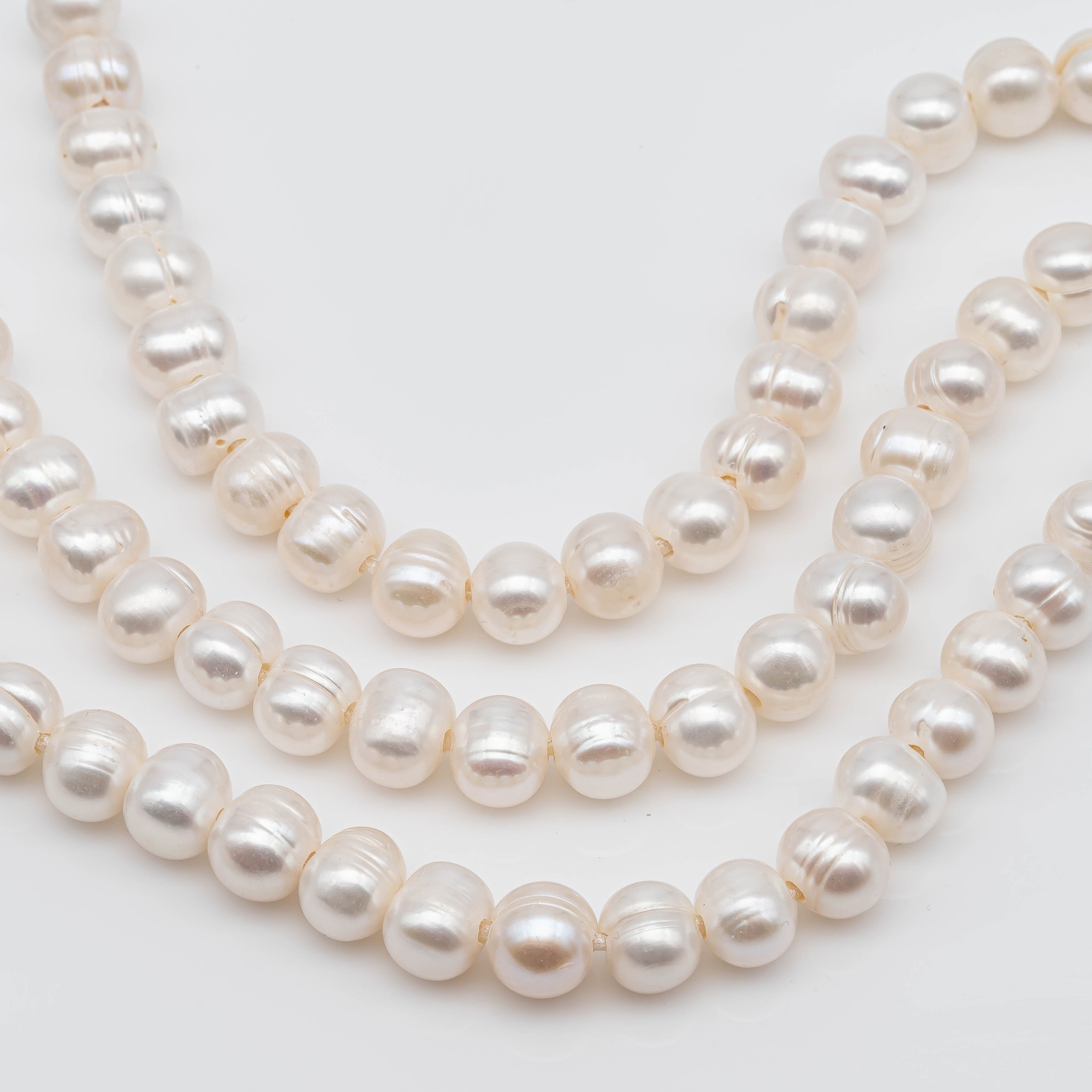 9-10mm Large Hole Freshwater Pearls in 8 inch Strand