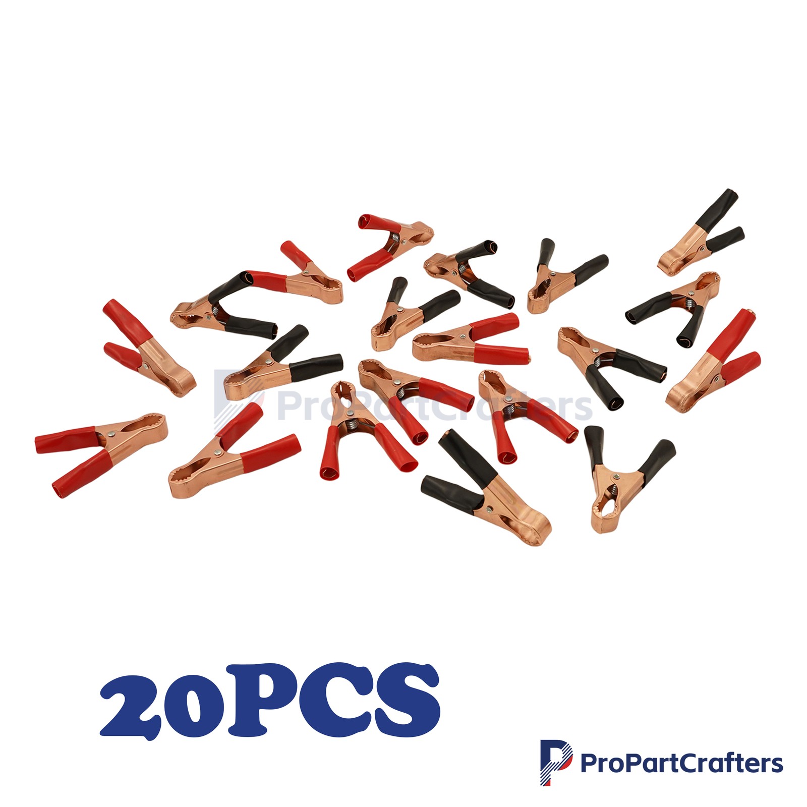 80mm 50A Red & Black Car Battery Test Lead Clip Crocodile Alligator Clamps 20pcs