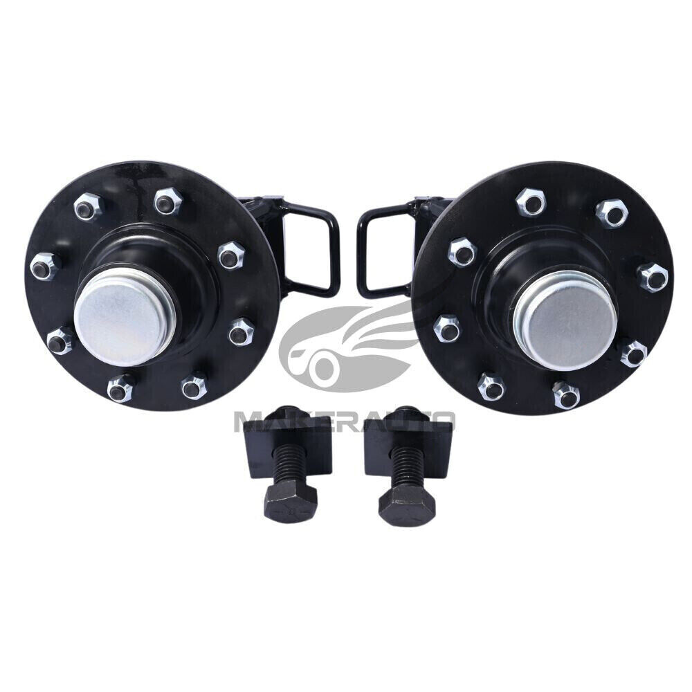 NEW 8 x 6.5 Lug 9000LB Shipping Container Wheels, Bolt-on Spindle Kit (Pair)