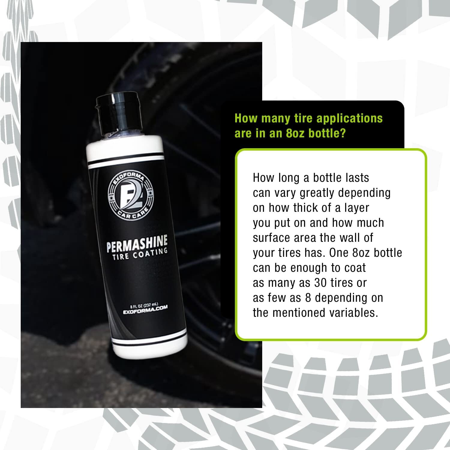 PermaShine Tire Coating & Dressing Extreme High Shine & Durability Long-Last NEW