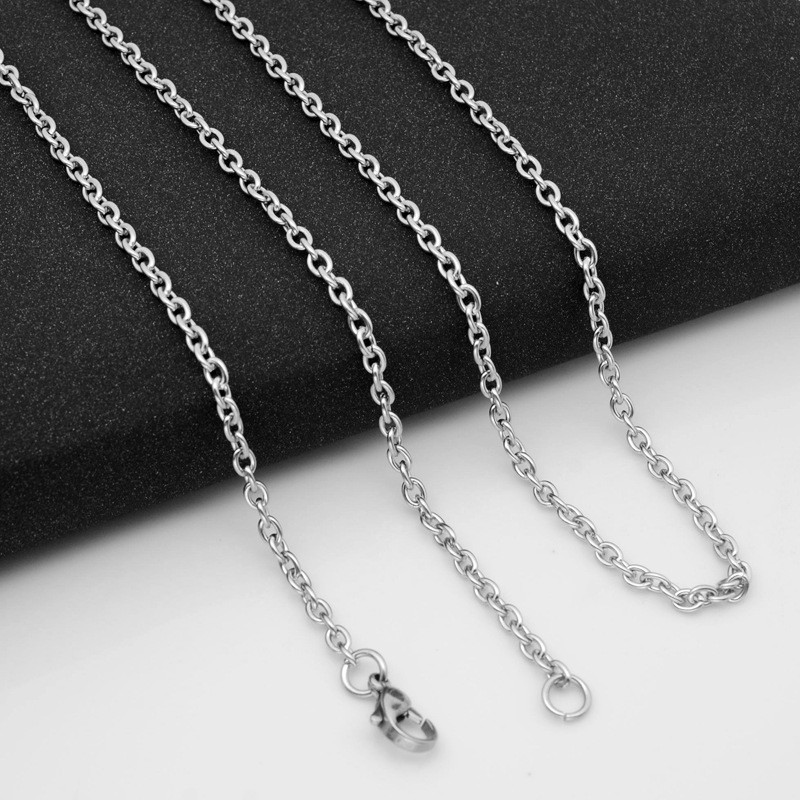 10pcs 3mm Stainless Steel "O" Shape Rolo Link Chain Necklace for Women Men