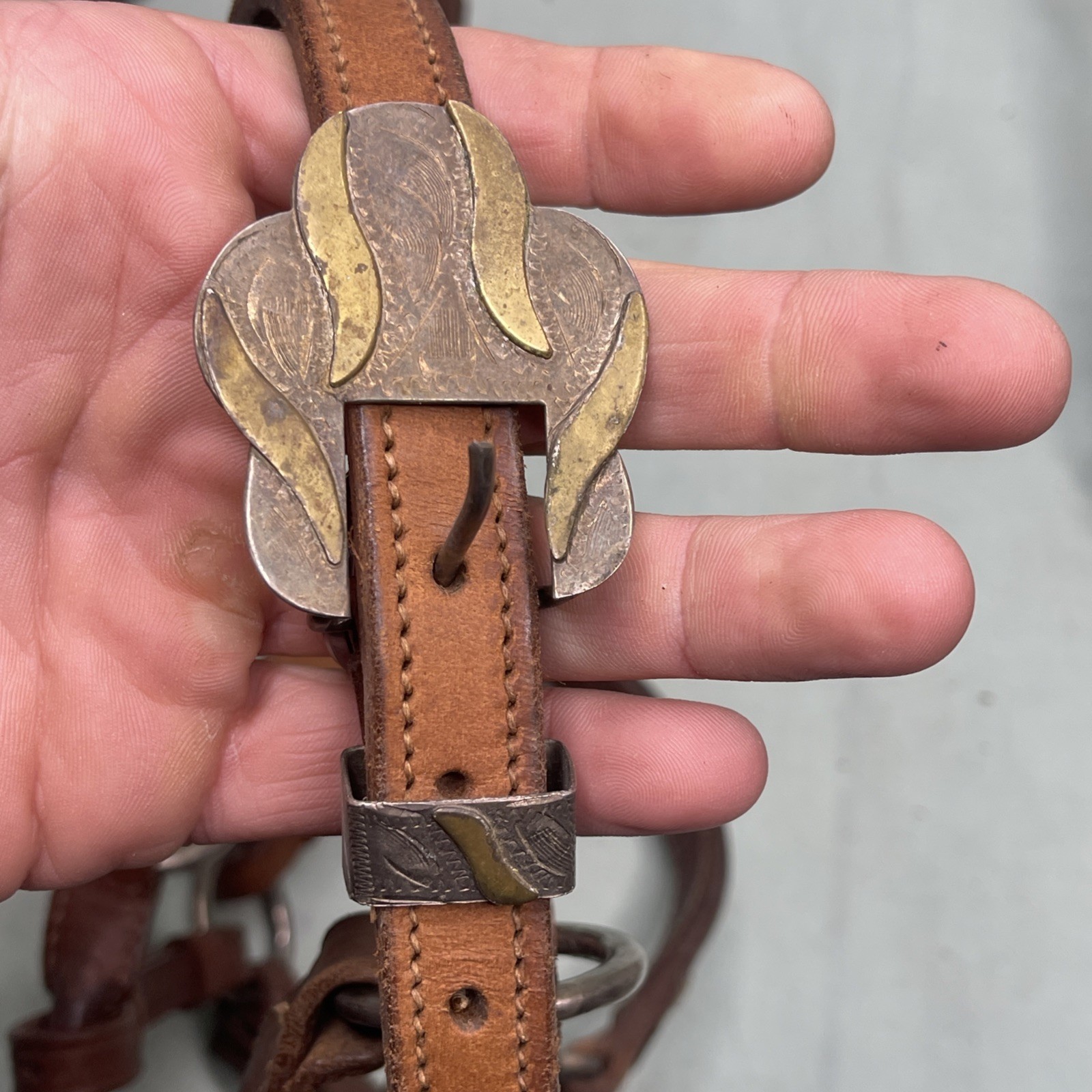 Vintage Western Silver Overlay Headstalls Lot 4 Engraved Horse Bridles Tack