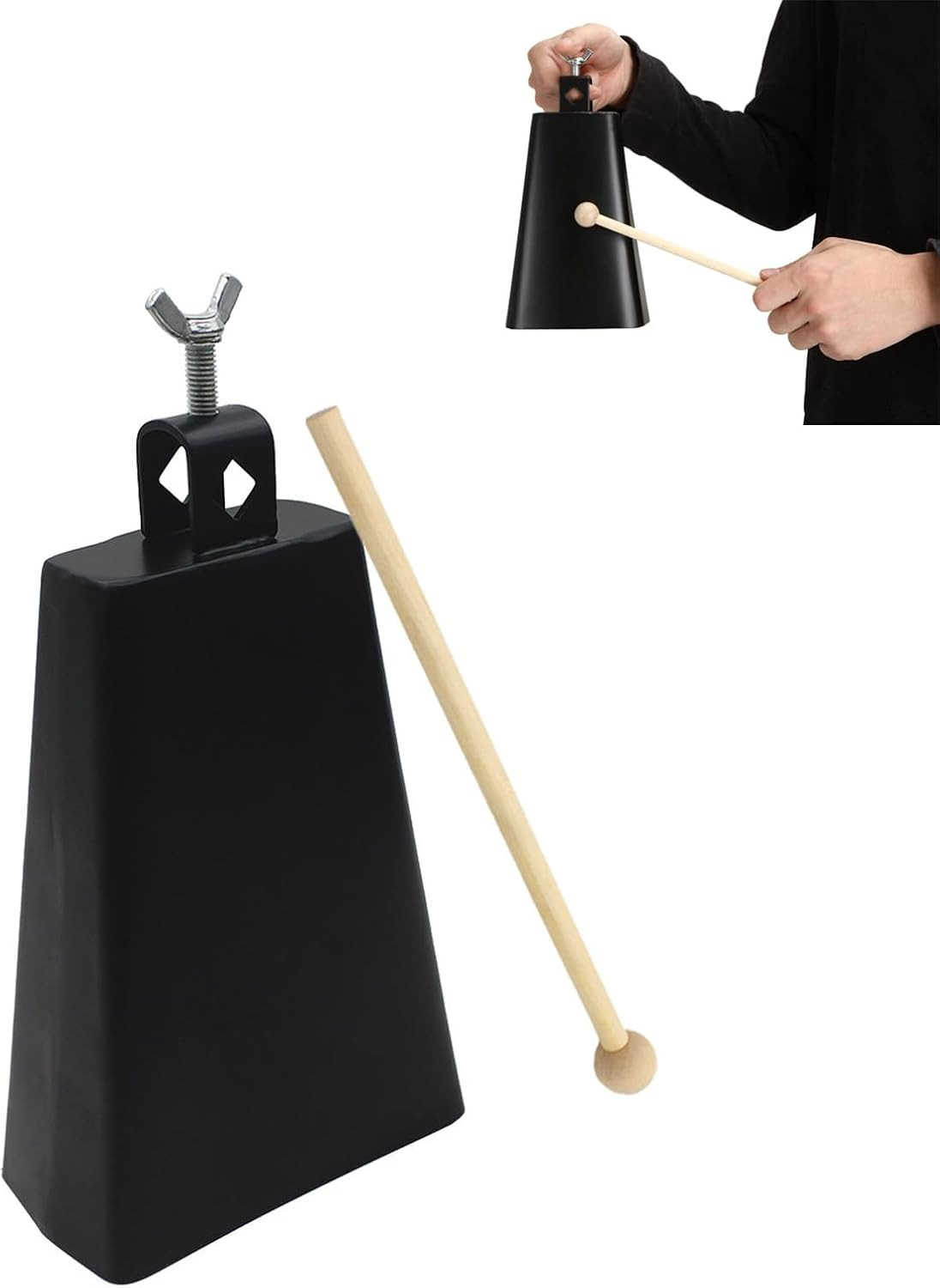 Metal Iron Cowbell 8 Inch, Cow Bell Large Noise Makers Hand Percussion Music Cow