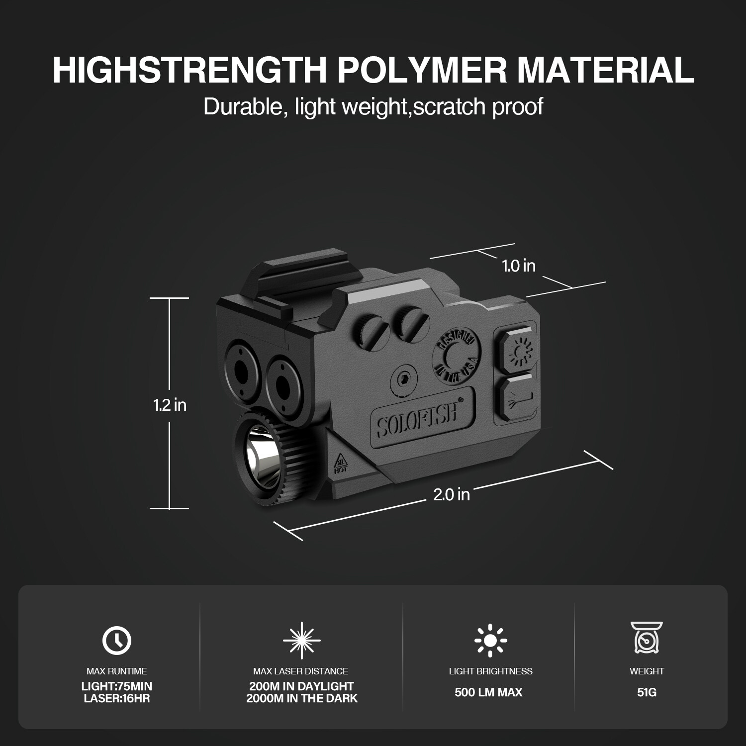 SOLOFISH Dual Laser Sight Purple/Green/Red for Pistol Picatinny Rail Mounted