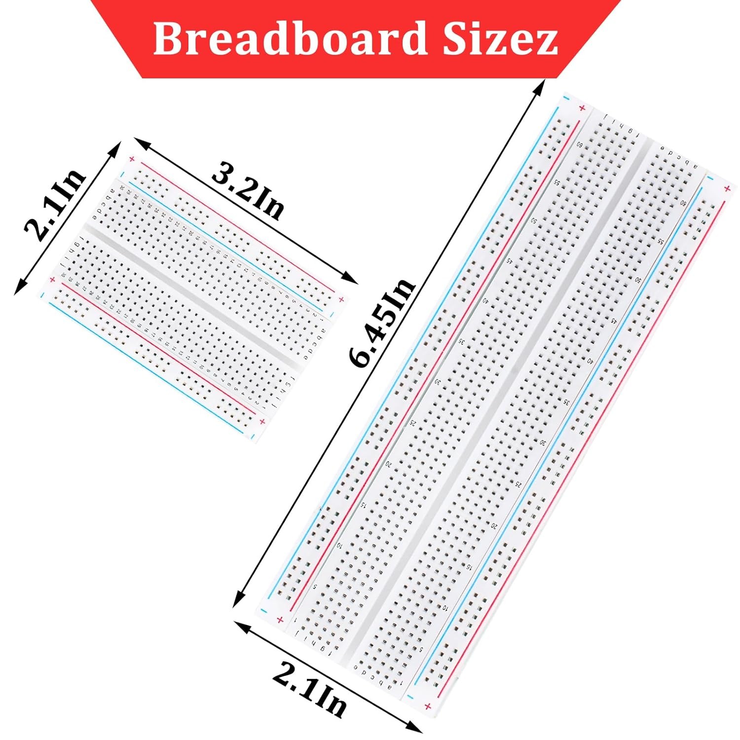 Breadboard, 6PCS Bread Board, Breadboard Kit Includes 2PCS 830 Point + 4PCS