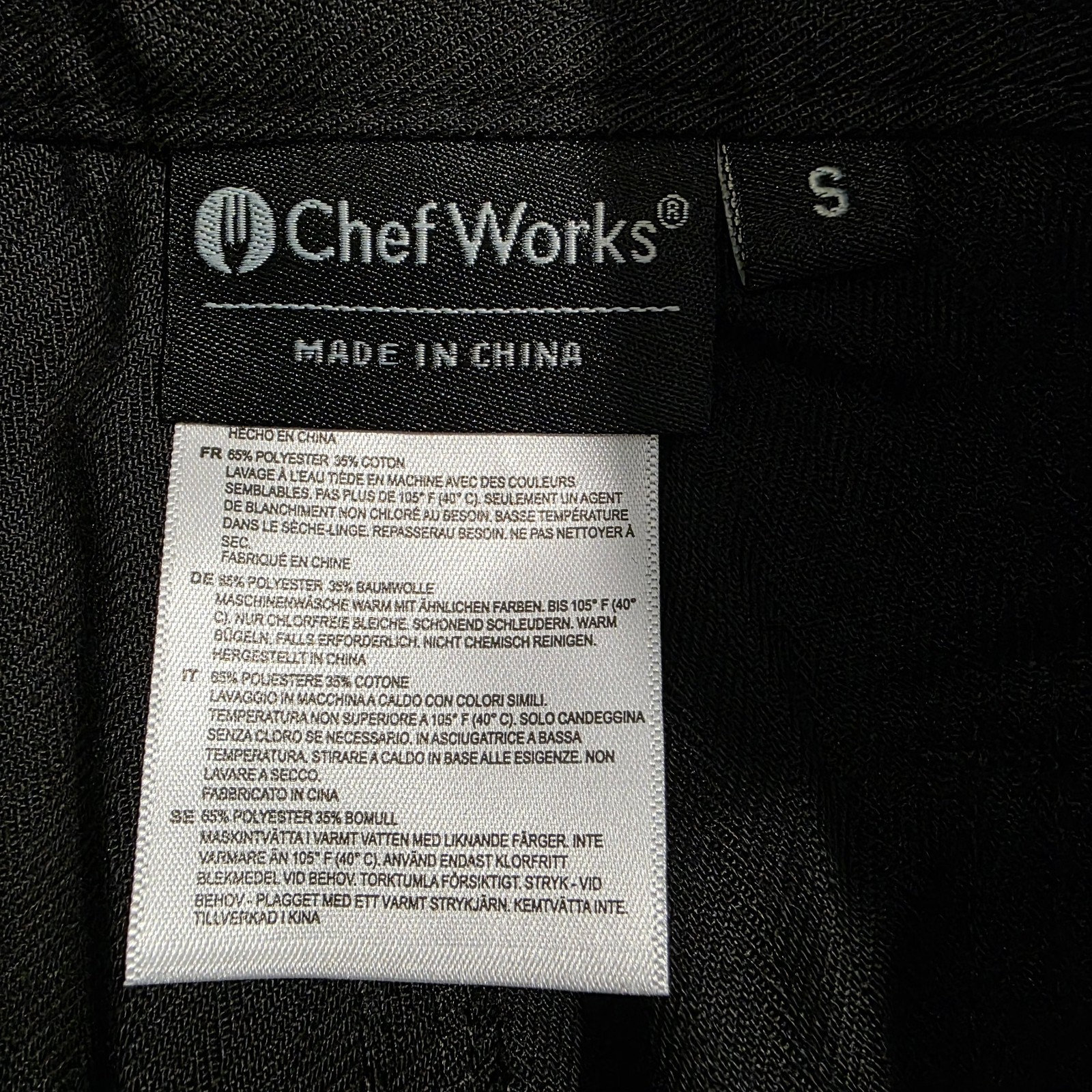 Chef Works Professional Series Chef Pants Mens Small Black Stretch PSER-BLK-S