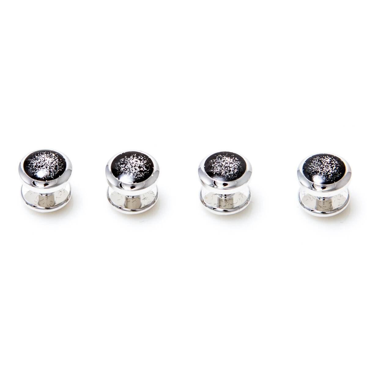 MRCUFF Black Diamond Dust Tuxedo Cufflinks & Studs Set bulk packed