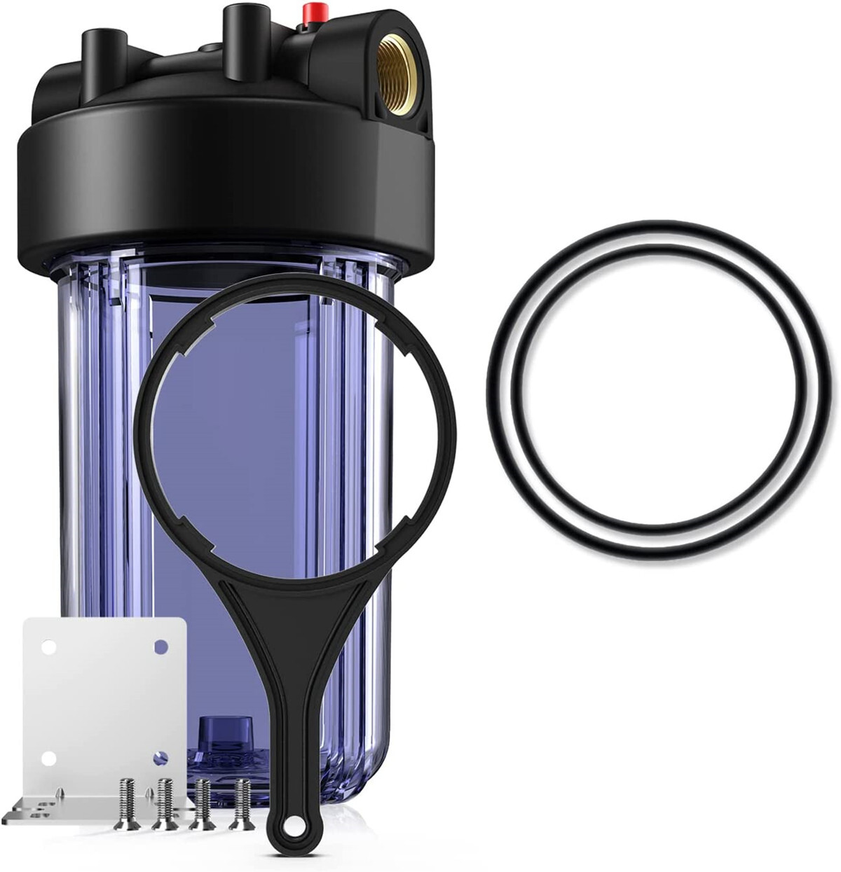 SimPure 4.5"x 10" Home Clear Whole House Water Filter Housing 1" NPT Brass 3Pack