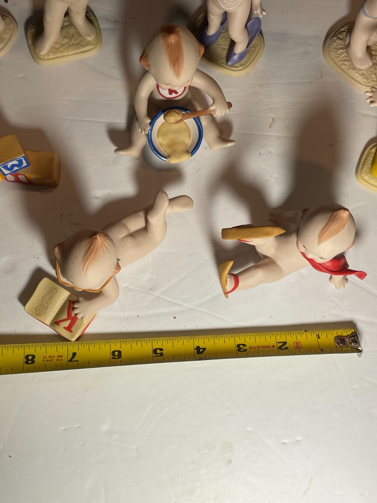 KEWPIE Baby Cupid Bisque Porcelain Figurine - 9 Figurines by Jesco, 1990 pre-own