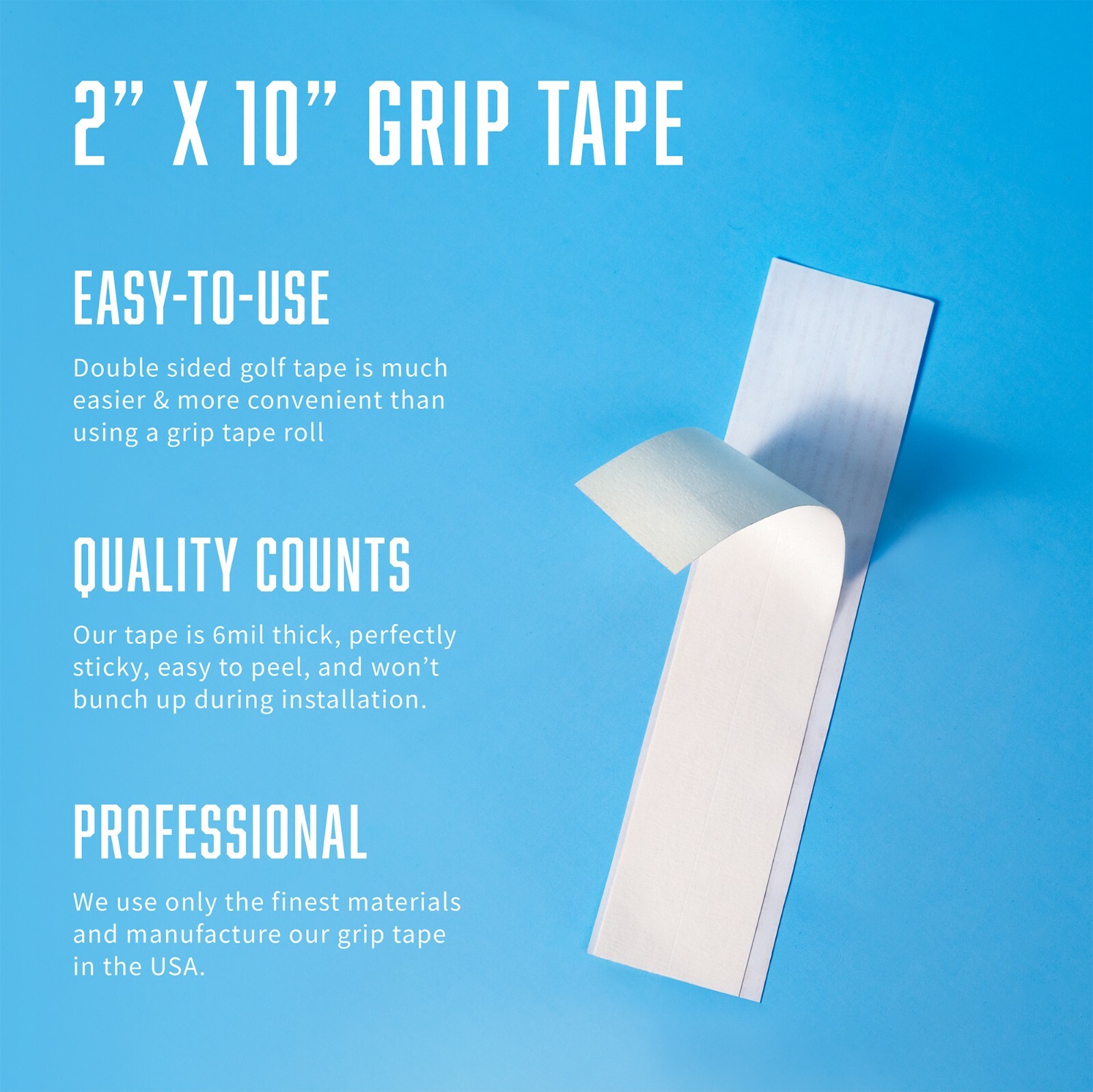 Golf Club GRIP KIT 15 (2"x10") Grip Tape Strips-5oz Solvent-Made in USA