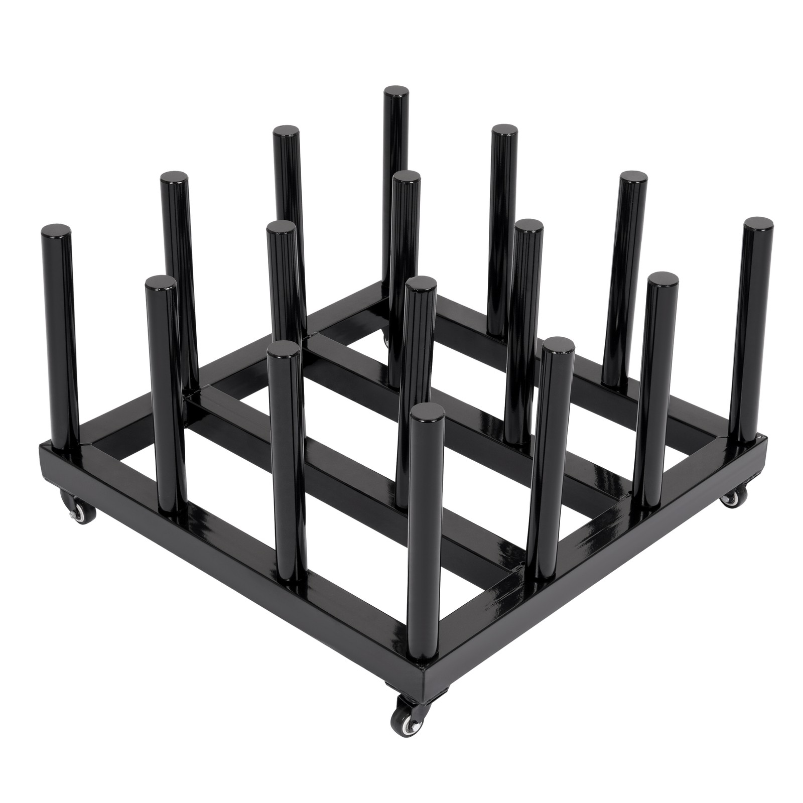 Vinyl Cart Mobile Media Rack 16 Roll Capacity Heavy Duty Digital Media Storage