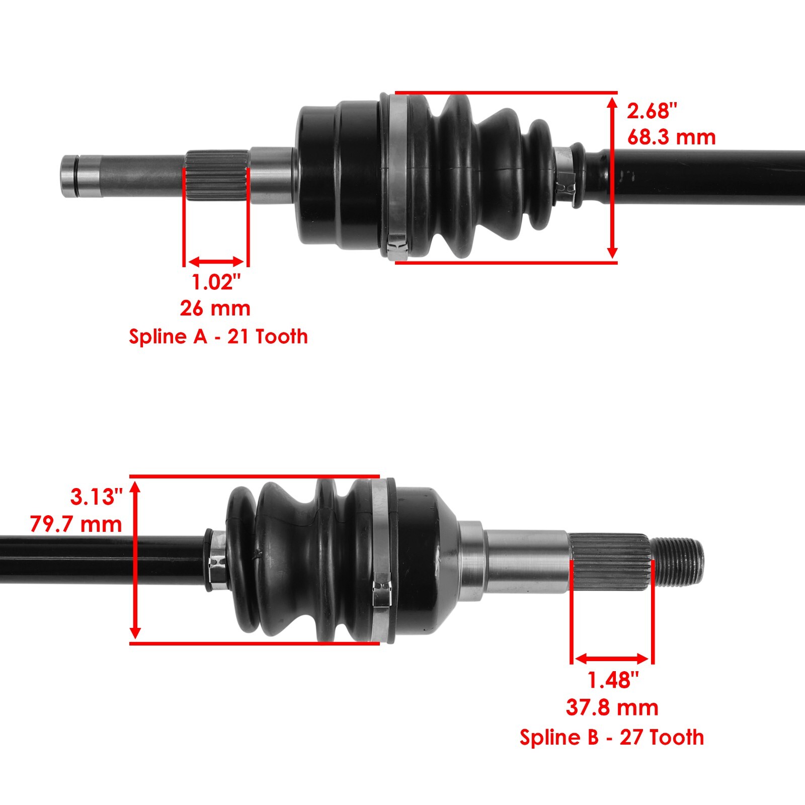 Front Left And Right CV Joint Axle for Yamaha Rhino 660 YXR660F 4WD 2006 2007