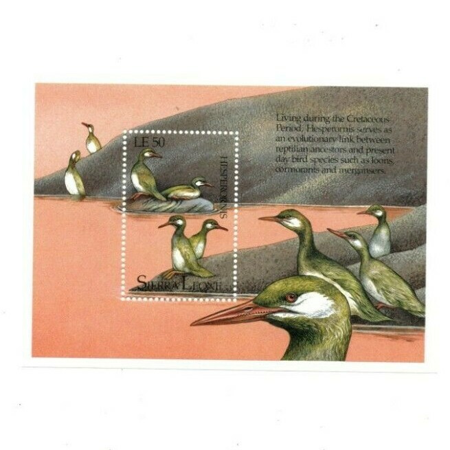 Sierra Leone 1992 - Hesperornis, Prehistoric Animals - Souvenir Sheet - 1499 MNH