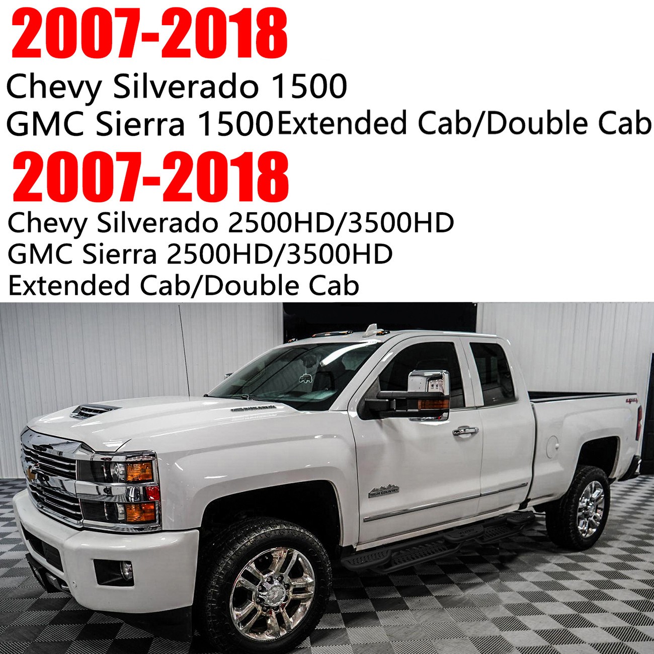 Vijay For 2007-2018 Chevy Silverado 2500hd/3500hd Extended Cab Running Boards