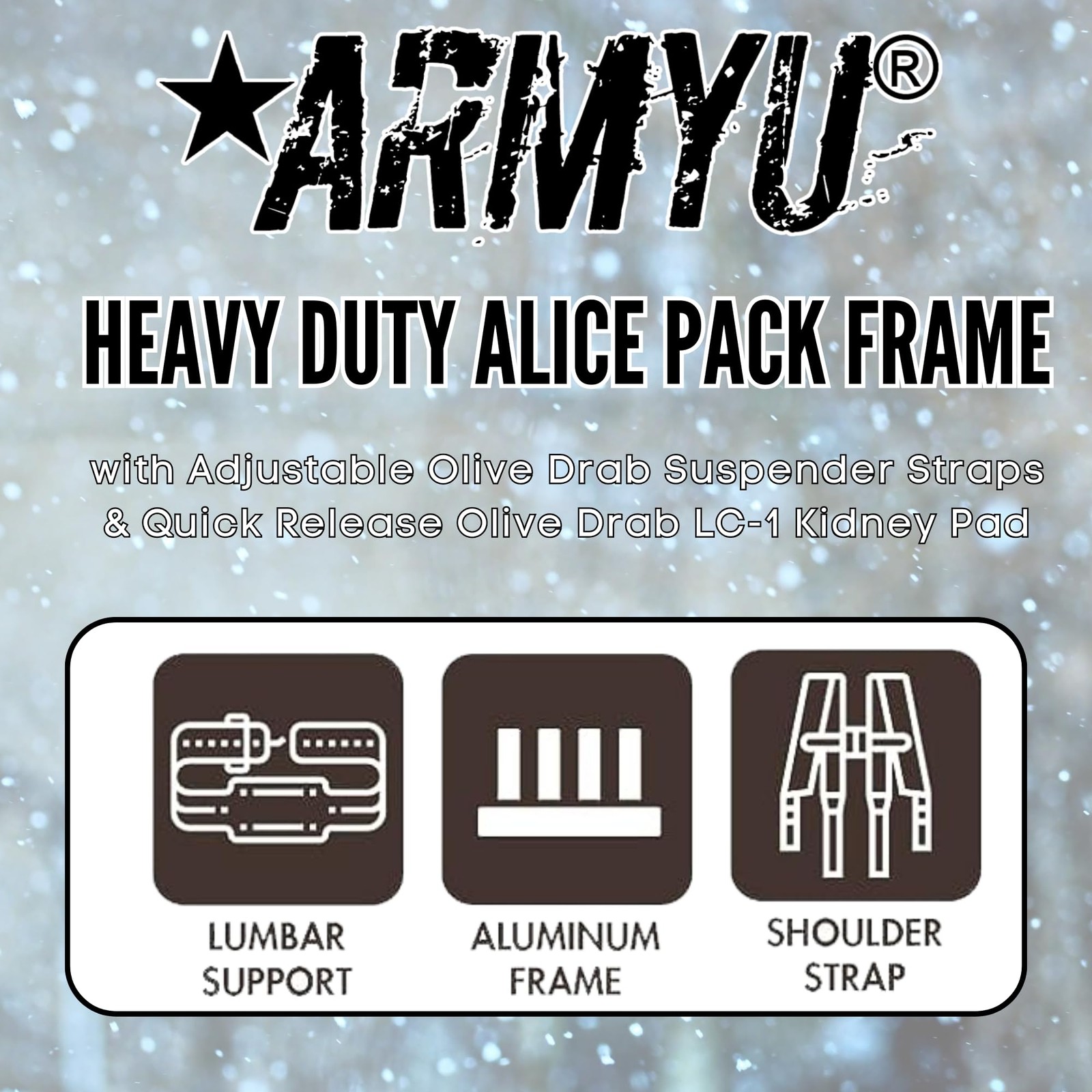 Army Universe Heavy Duty Military Alice Pack Frame Olive Drab Straps Enhanced