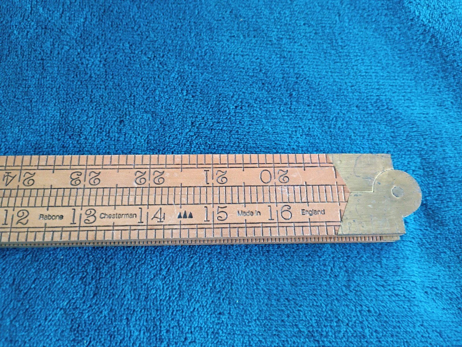 VINTAGE RABONE CHESTERMAN BOXWOOD & BRASS 36 ” FOLDING WOODEN RULE RULER No 1380