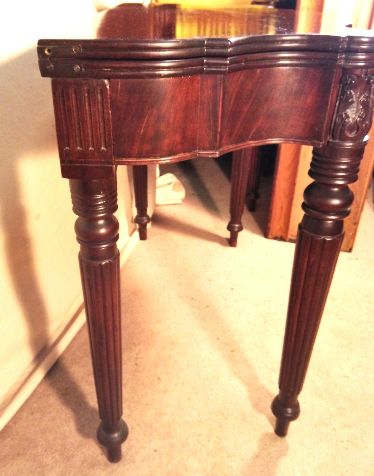 ANTIQUE 18th CENTURY MAHOGANY CARD TABLE ATTRIBUTED TO SAMUEL MCINTYRE~SALEM