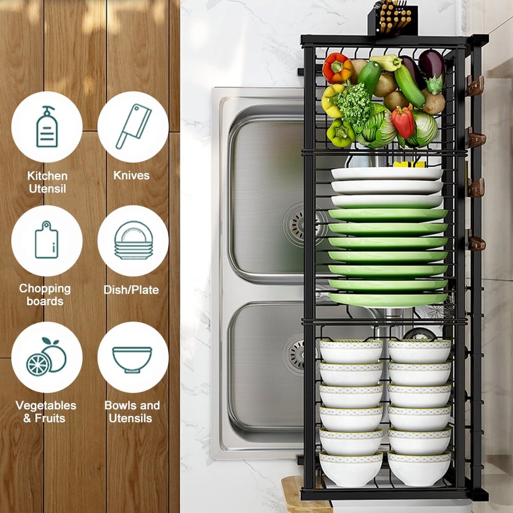 Space Saving 2-Tier Over Sink Dish Drainer, Large Stainless Steel Drying Rack