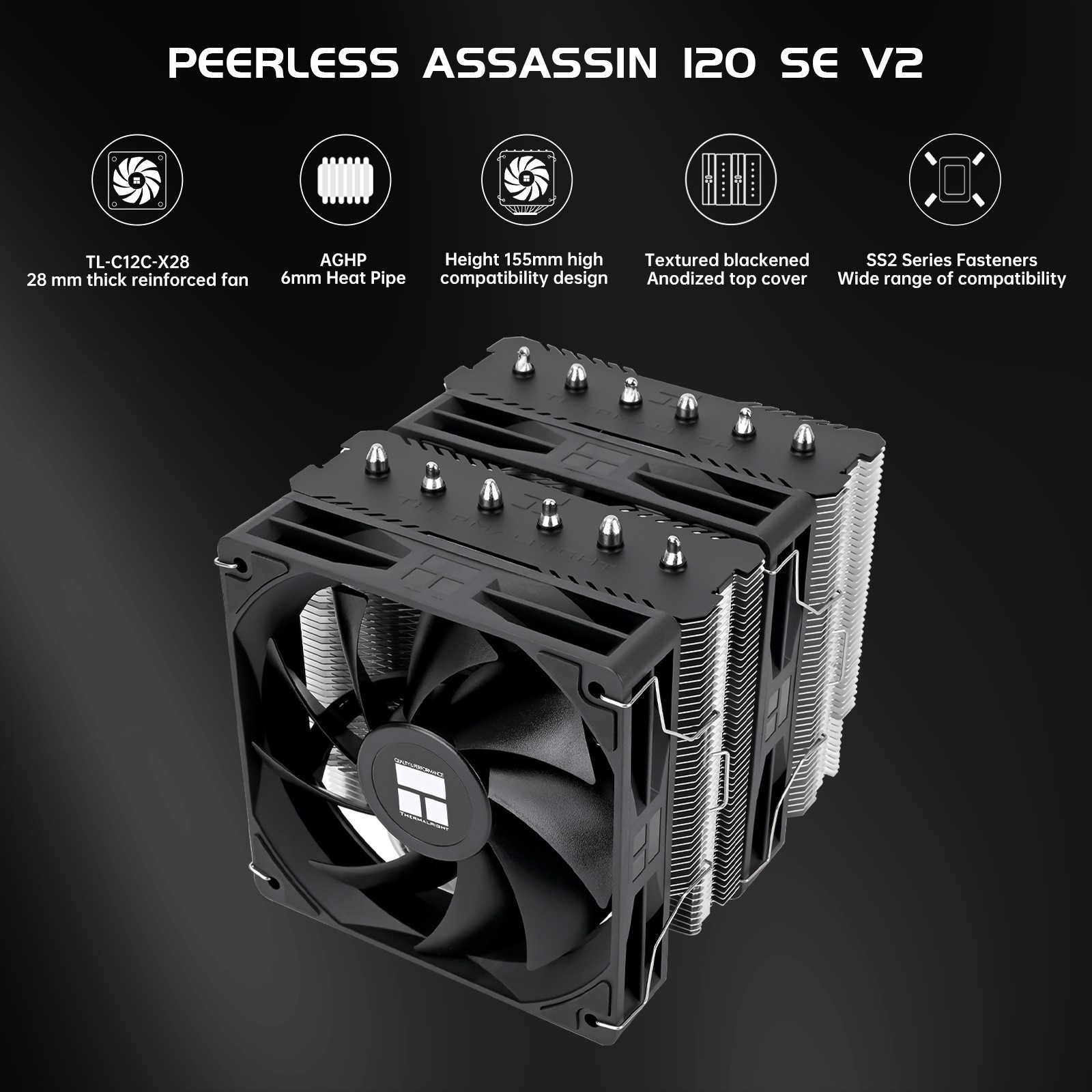 Thermalright Peerless Assassin 120 SE V2 CPU Air Cooler Dual 120mm PWM Fans PC