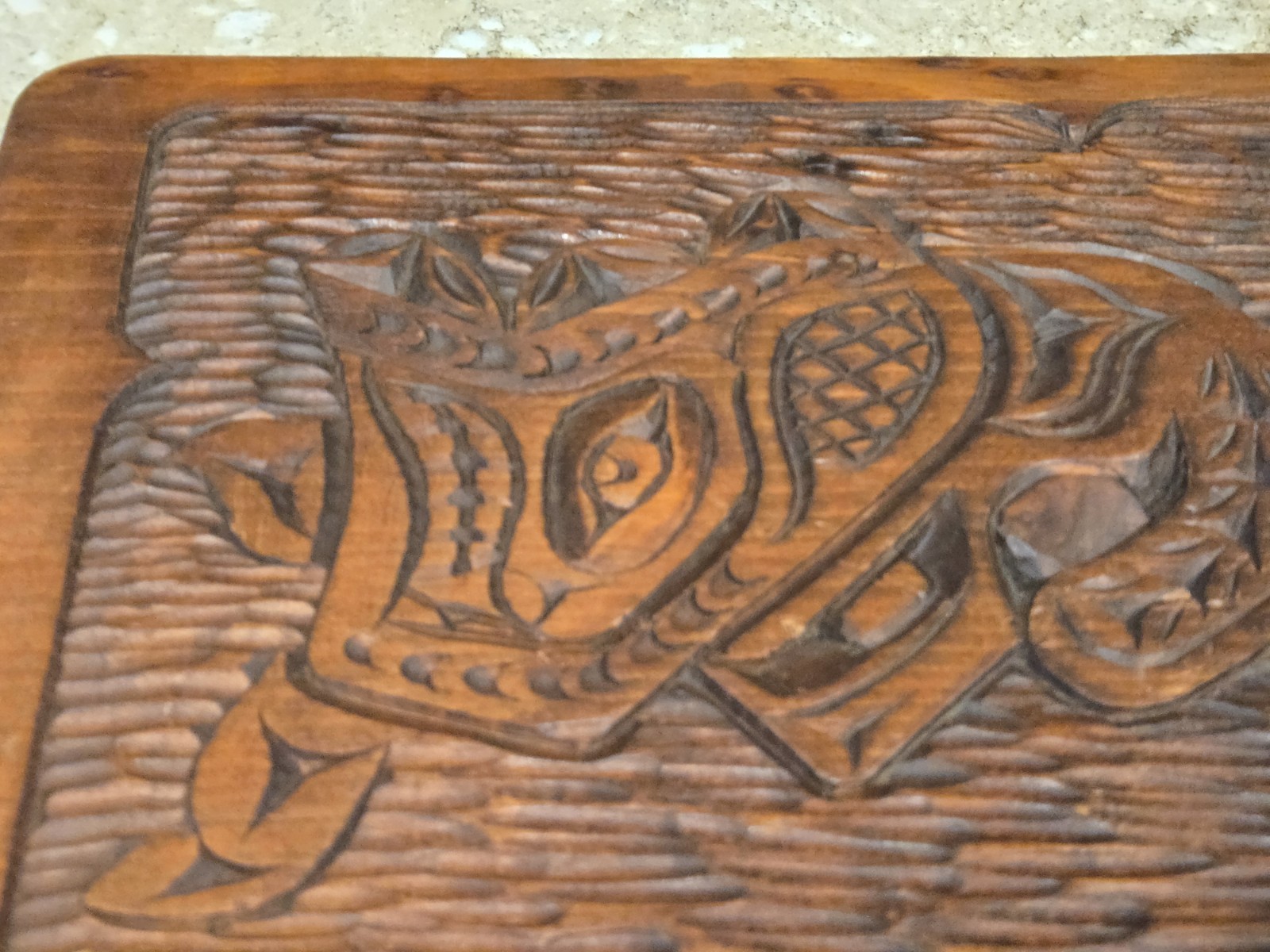 Vintage Cedar Wood Carving Wall Plaque By S J Aboriginal Salish