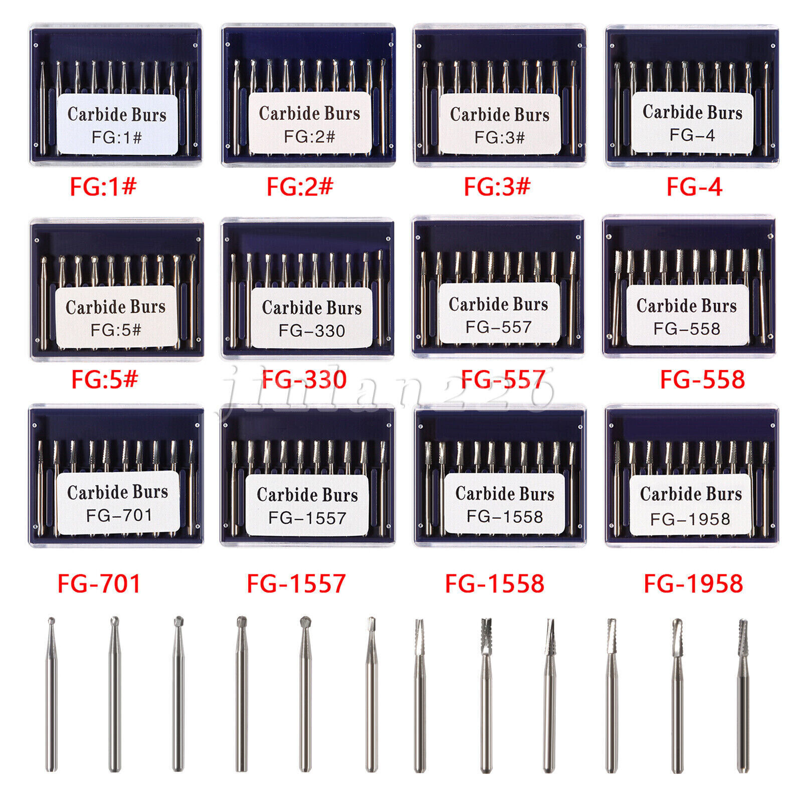 10-100 Dental FG Fresas de carburo de tungsteno Fit Alta Velocidad pieza de mano