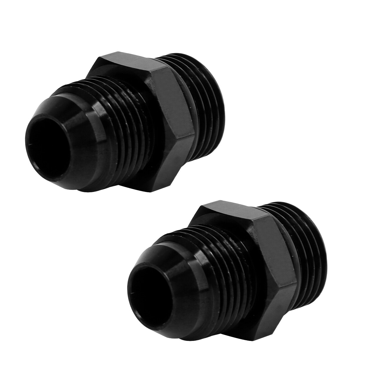 ORB O-ring AN12 12AN to AN12 12AN Male Adapter Fitting Black Pack of 2
