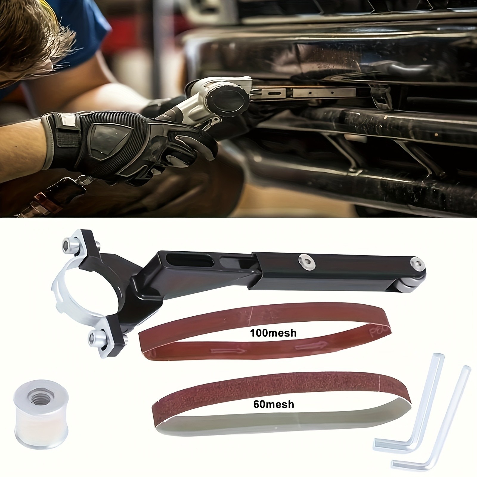 Angle Grinder to Belt Sander Adapter - For Metal/Wood Sanding & Rust Removal