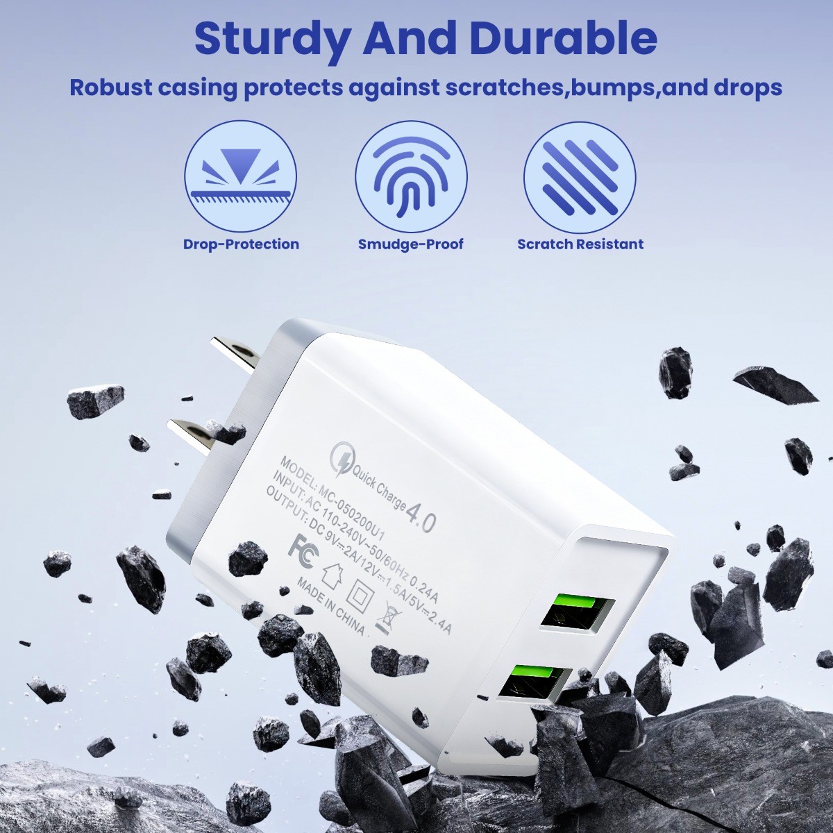 USB Wall Charger Dual Port USB Cube Power Adapter Charger Plug Block ...