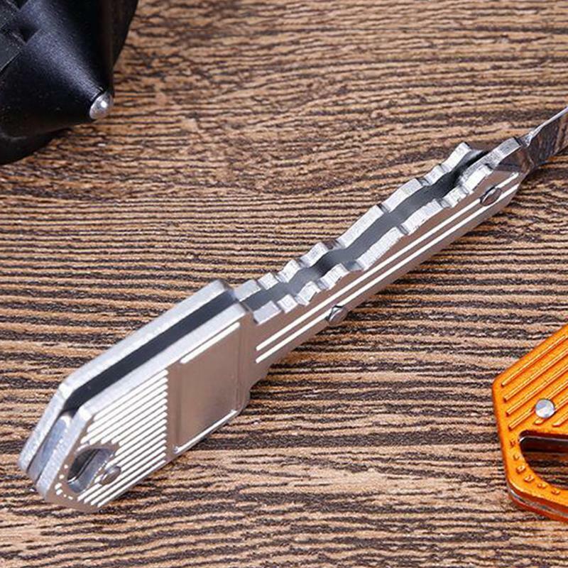 Portable Outdoor Survival Pocket Folding Key Shape Mini Key Chain Knife Camping