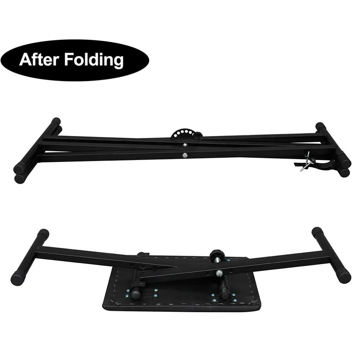 Double X Keyboard Bench and Stand Set with Lockable Straps for 49 61 76 88 Keys