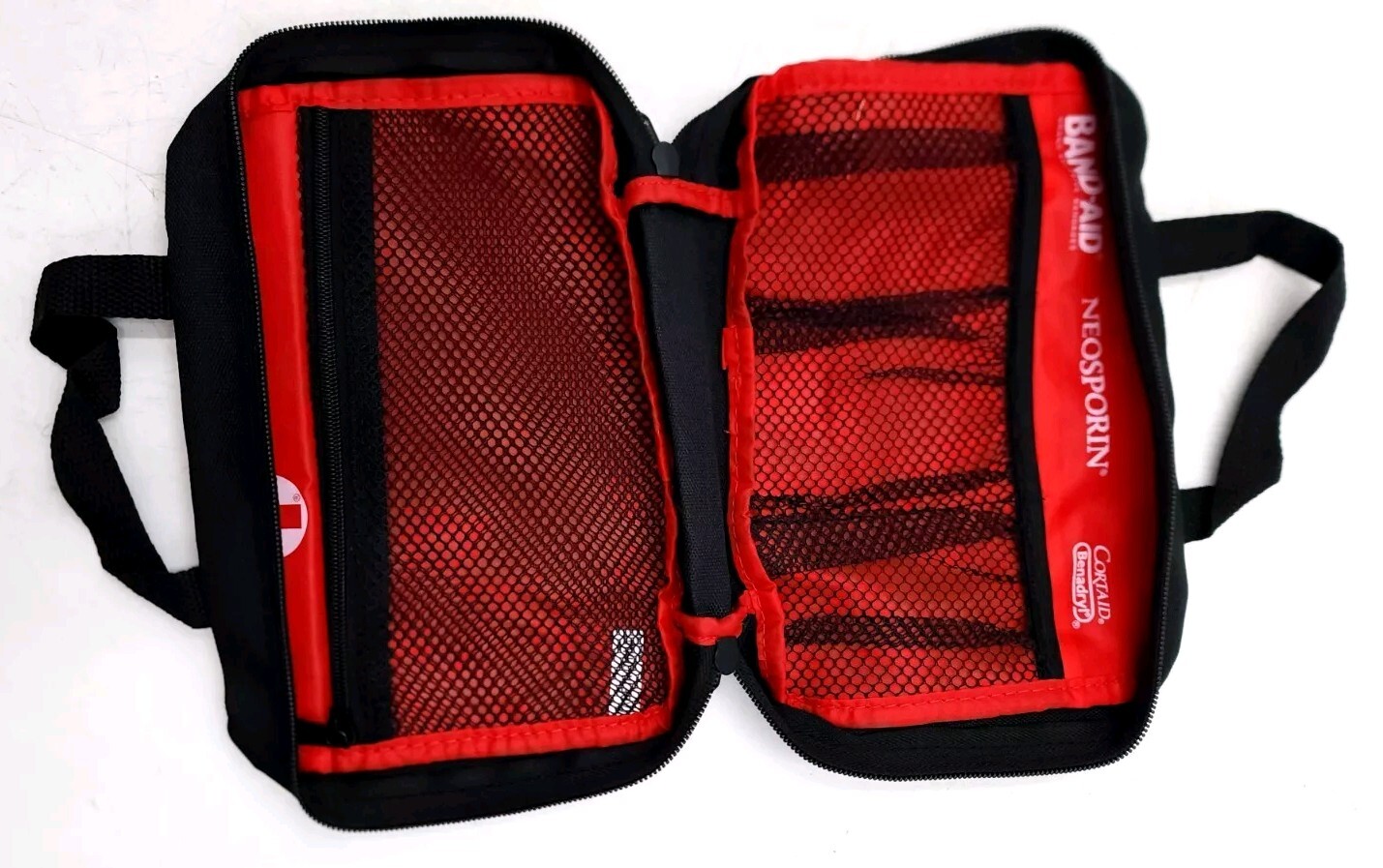 First Aid Kit Pouch/Box/Bag Empty Zipper Red/Black Soft Side Johnson (Emergency)