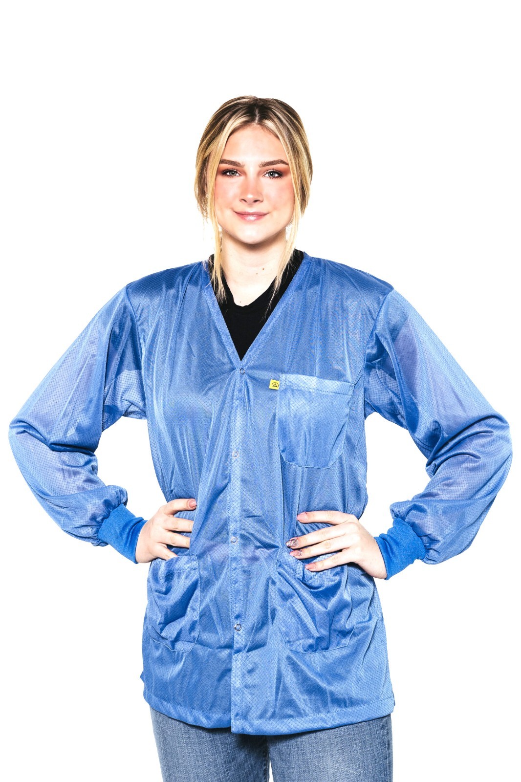 NOS! Transforming Tech ESD Jacket, Lightweight Poly-Carbon Blend 5XL Blue