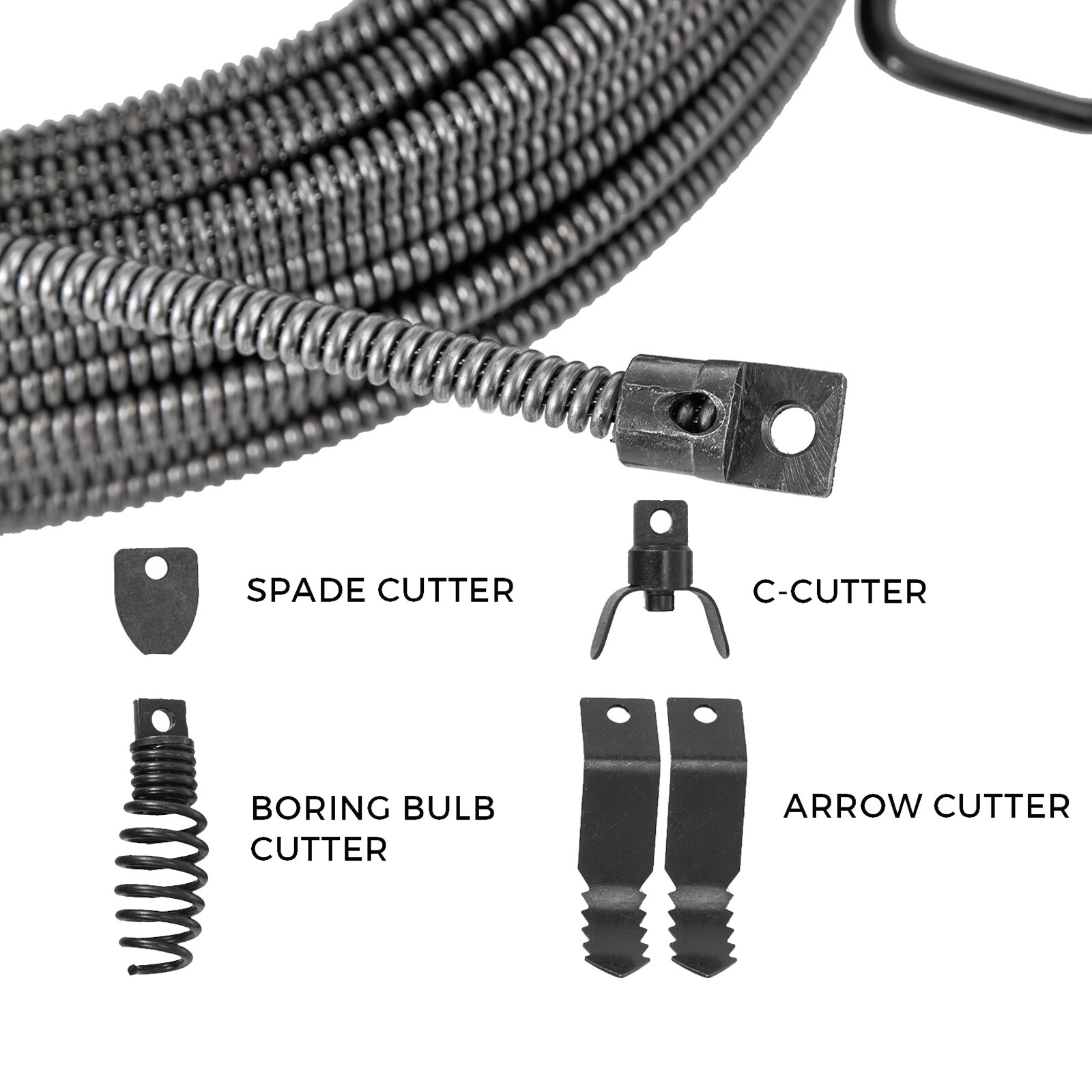 VEVOR 100Ft Drain Cable Sewer Cable 1/2In Drain Cleaning Cable Auger Snake Pipe