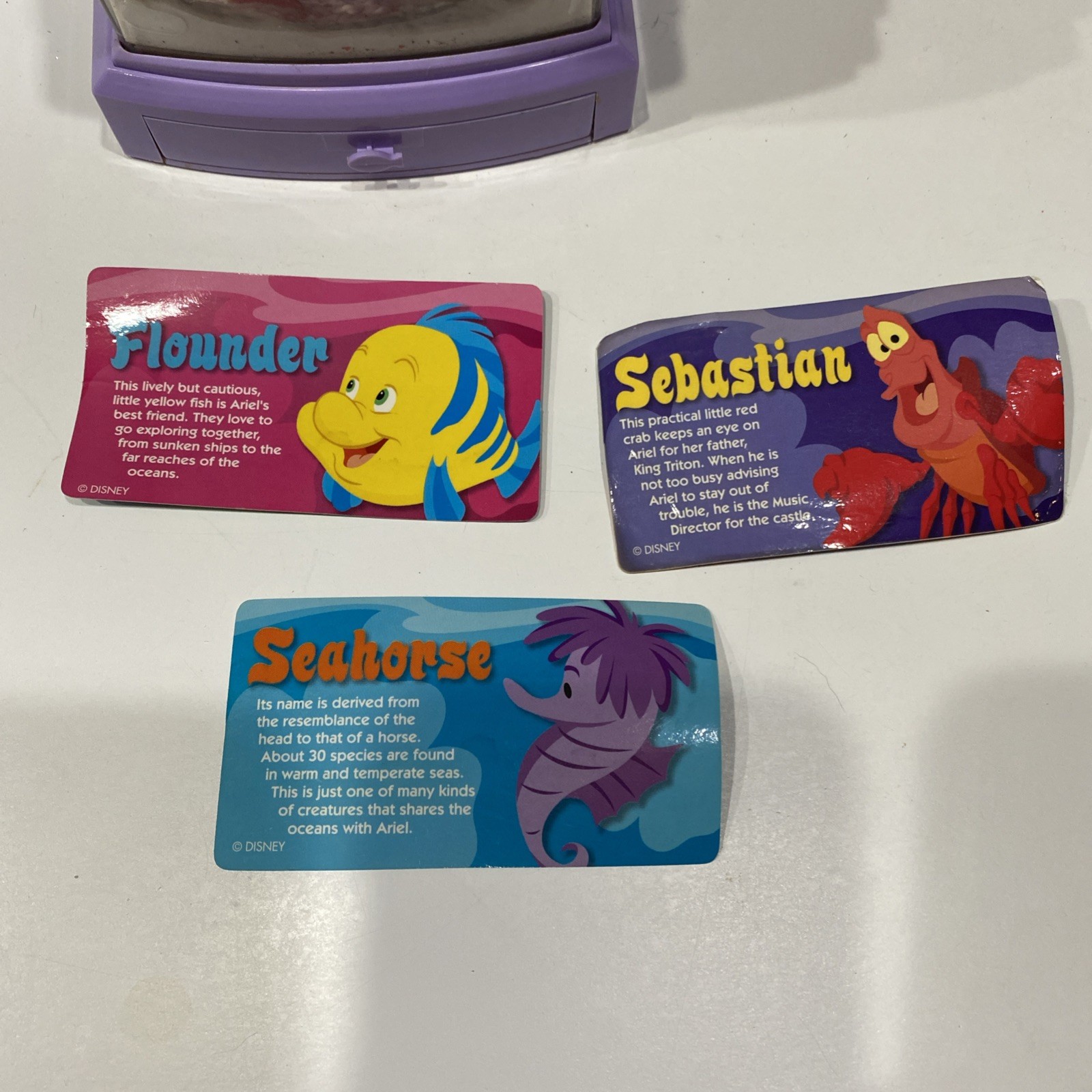 ARIEL DISNEY VTG Y2K 90s TINY TANKS AQUARIUM Desk Tank Real Water Floating Fish