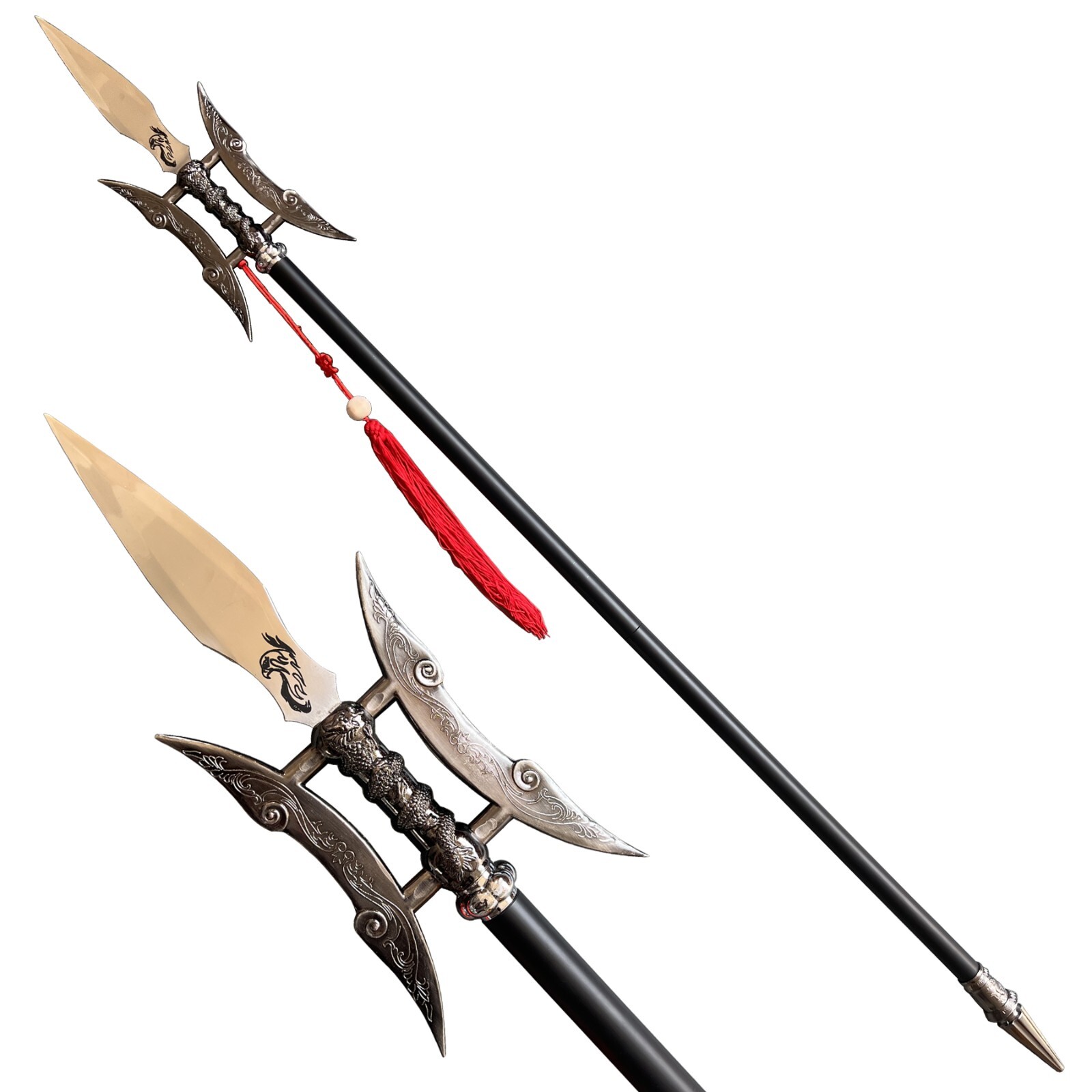 The metal spear comes from ancient China. The day the picture Halberd double