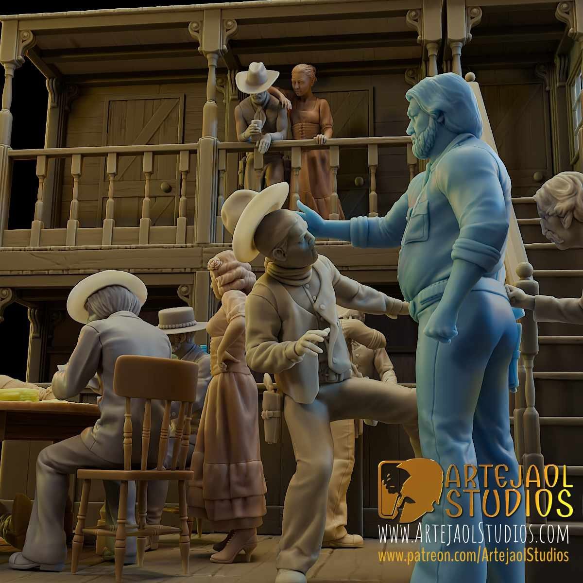 1/35 Scale Spaghetti Western 12 Figures Resin Model Kit