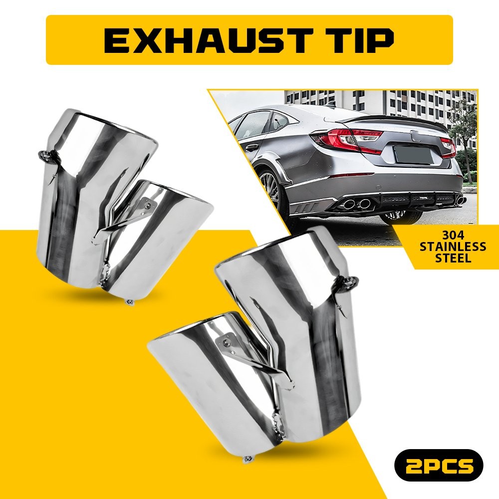 Exhaust Tip For 18-22 Honda Accord Sport Touring Akasaka Quad Tip Muffler 2X