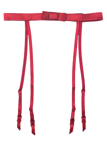 $45 VICTORIAS SECRET VERY SEXY SATIN GARTER BELT BOW LIPSTICK RED XS/S M/L NWT