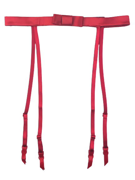 $45 VICTORIAS SECRET VERY SEXY SATIN GARTER BELT BOW LIPSTICK RED XS/S M/L NWT