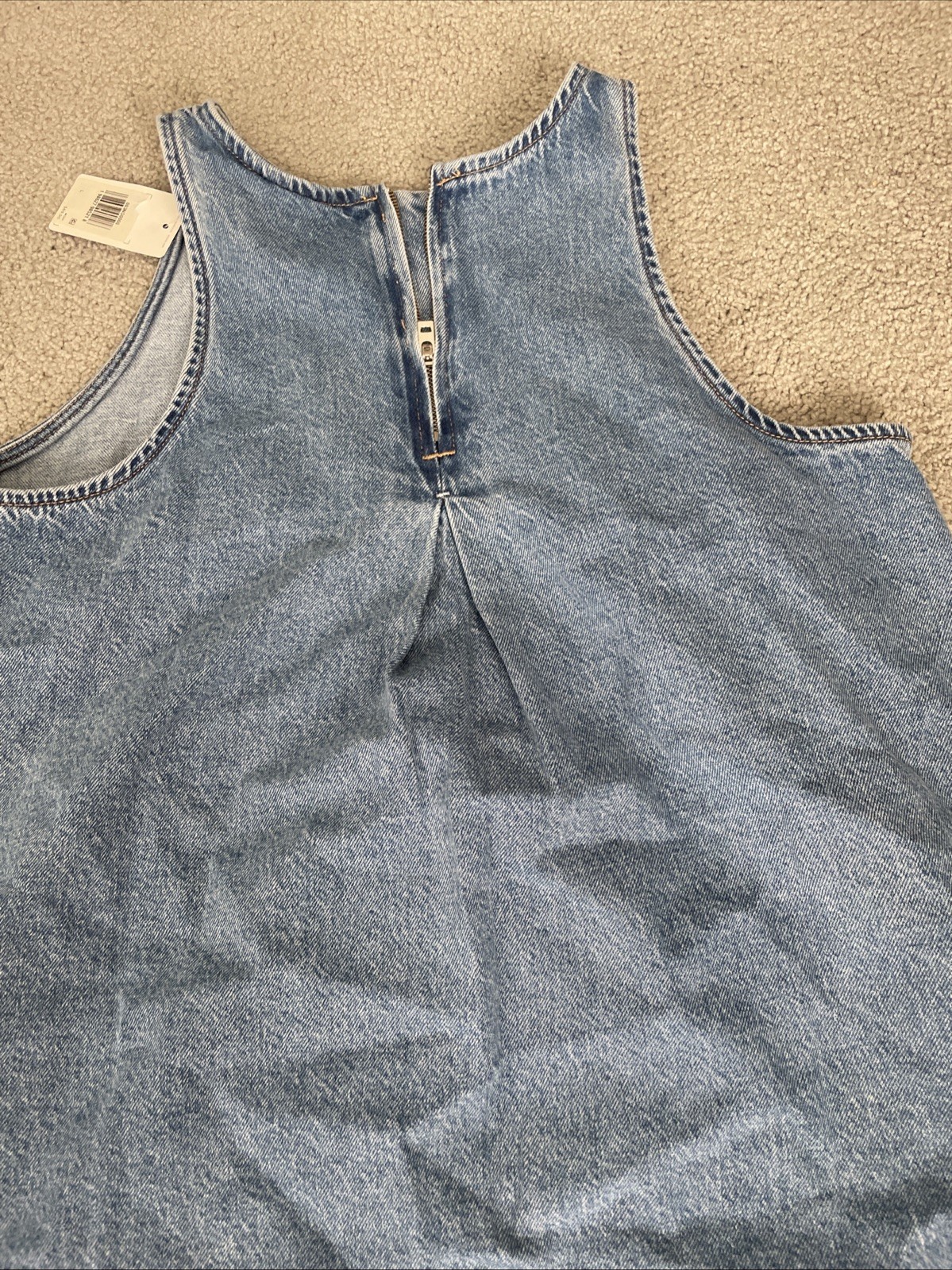 Levi's A Line Sz XL Denim Sleeveless Mini Length Shift Dress 90 Vintage Inspired