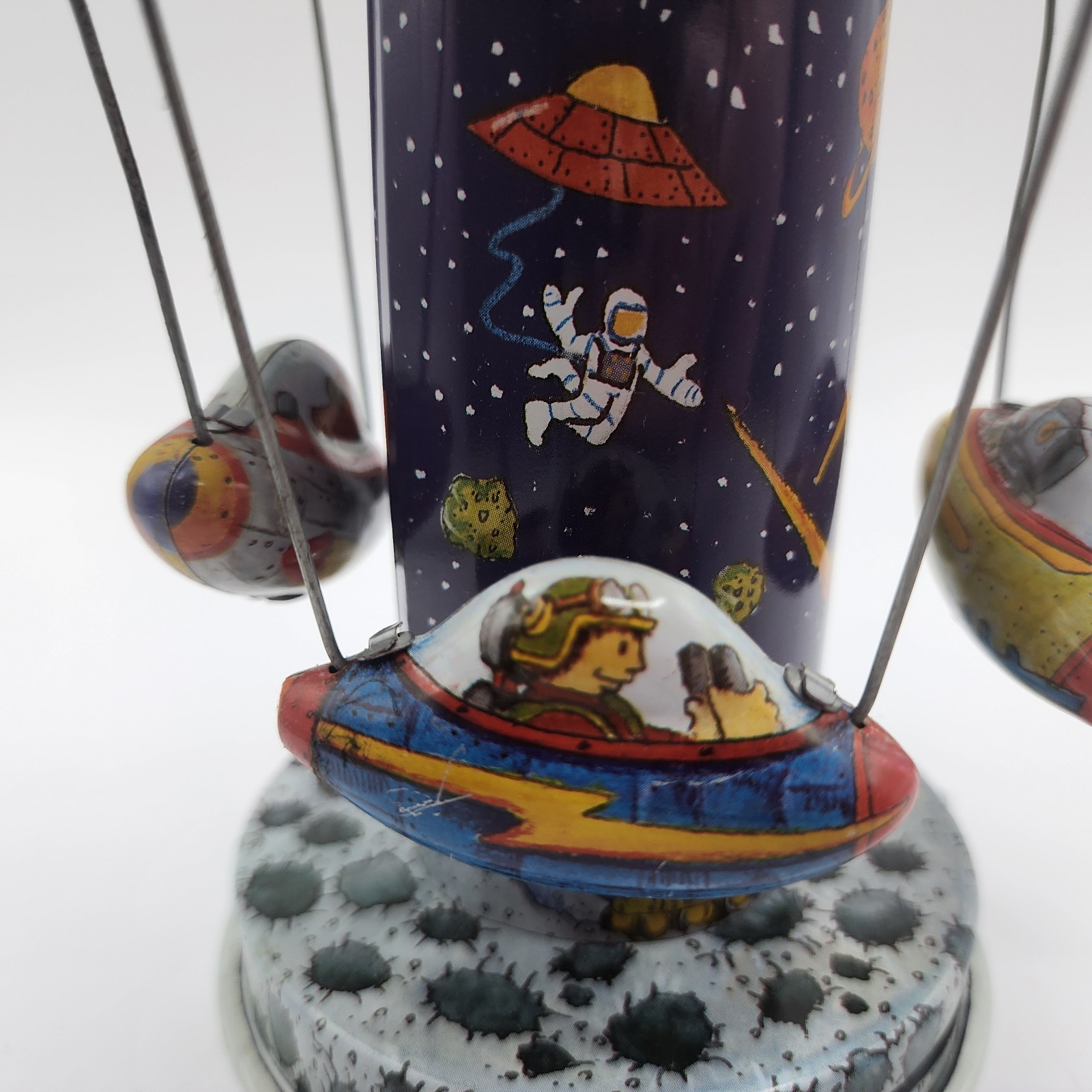 Schylling Tin Toy Rocket Carousel With Original Box