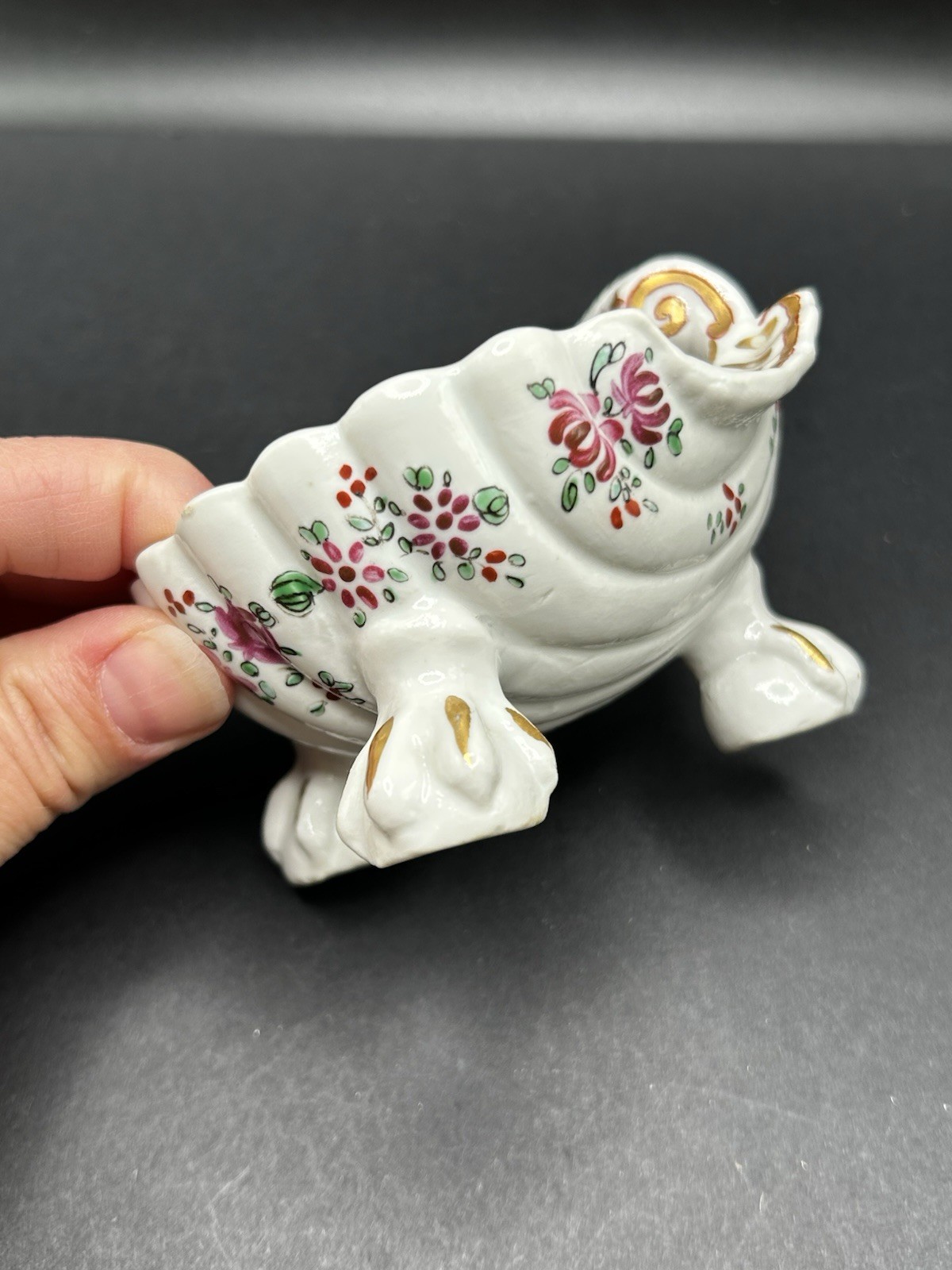 VTG Antique Samson of Paris Fotted Hand Painted Salt Cellar Trinket Dish