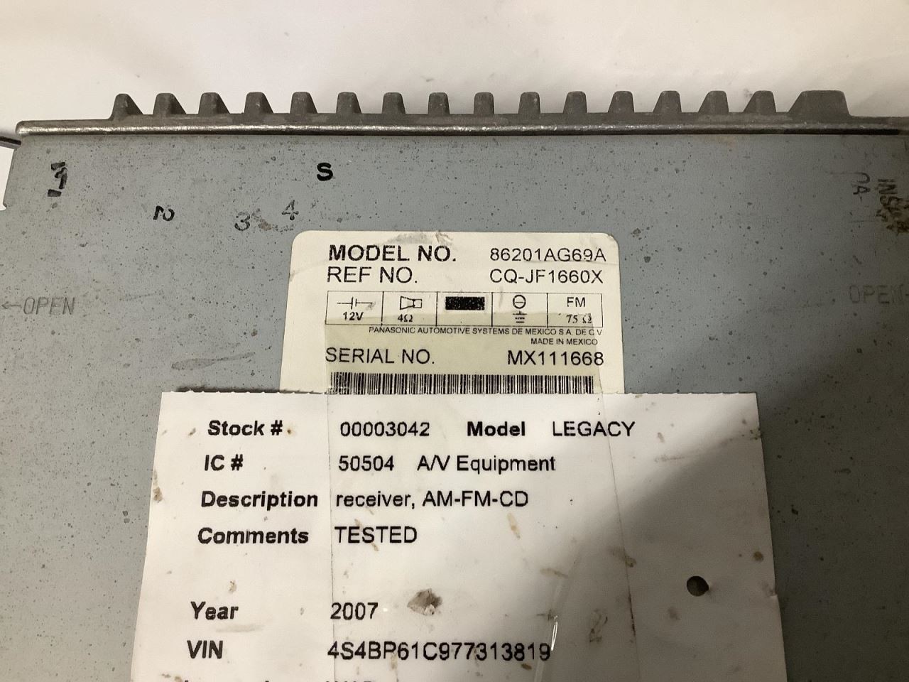 Audio Equipment Radio Receiver Am-fm-cd 6 Speaker Fits 07-09 LEGACY 175276